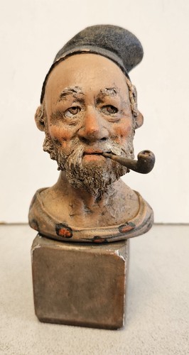 Antica statuina busto - , pipa